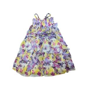 Justice Sundress Girls Size 12 Ruffled Tiered Strappy Glitter Spring Easter